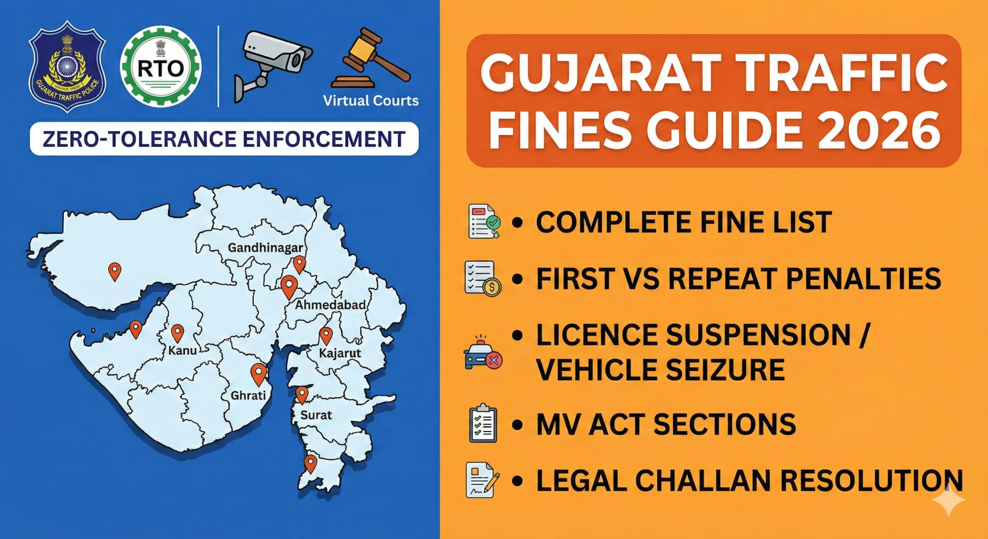 Traffic Fines & Penalties in Gujarat (GJ)